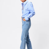MOSSMAN - Repeat After Me  Shirt - Blue Stripe