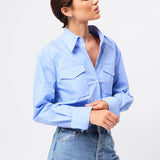 MOSSMAN - Repeat After Me  Shirt - Blue Stripe