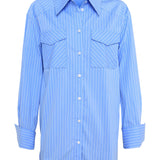MOSSMAN - Repeat After Me  Shirt - Blue Stripe
