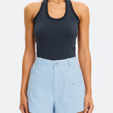 KIVARI - Rhea Halter Top - Navy