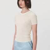 ROWIE - Rib Knit Tee - Bone