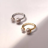 MURKANI - Riviera Double Pearl Ring | Silver