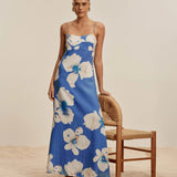 KIVARI - Rowena Strappy Maxi Dress - Blue