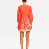 KIVARI - Ruby Tie Front Mini Dress - Red