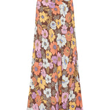 AUGUSTE - Stefan Maxi Skirt - Chocolate Brown Austin Floral