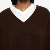 BEC + BRIDGE - Campbell V Cropped Jumper - Dark Chocolate