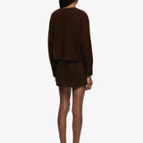 BEC + BRIDGE - Campbell V Cropped Jumper - Dark Chocolate