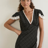AUGUSTE - Sylvie Maxi Dress - Black Mottle