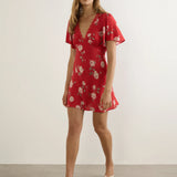 AUGUSTE - Sadie Mini Dress - Red Nova Floral