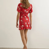 AUGUSTE - Sadie Mini Dress - Red Nova Floral