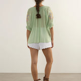 AUGUSTE - Indra Embroidered Blouse - Green