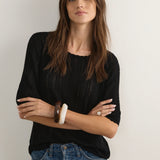 AUGUSTE - Callen Knit Tee - Black