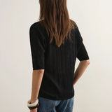 AUGUSTE - Callen Knit Tee - Black