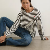 AUGUSTE - North Long Sleeve Tee - Black White Stripe