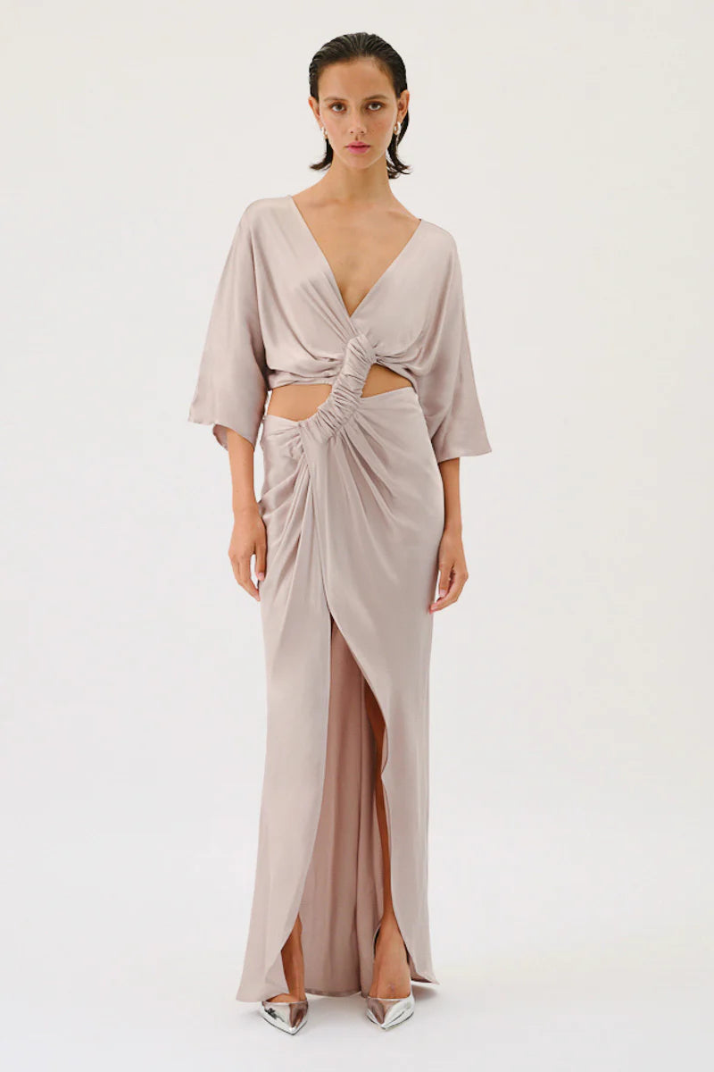 Suboo - Millenia Rouched Cross Over Midi - Gunmetal