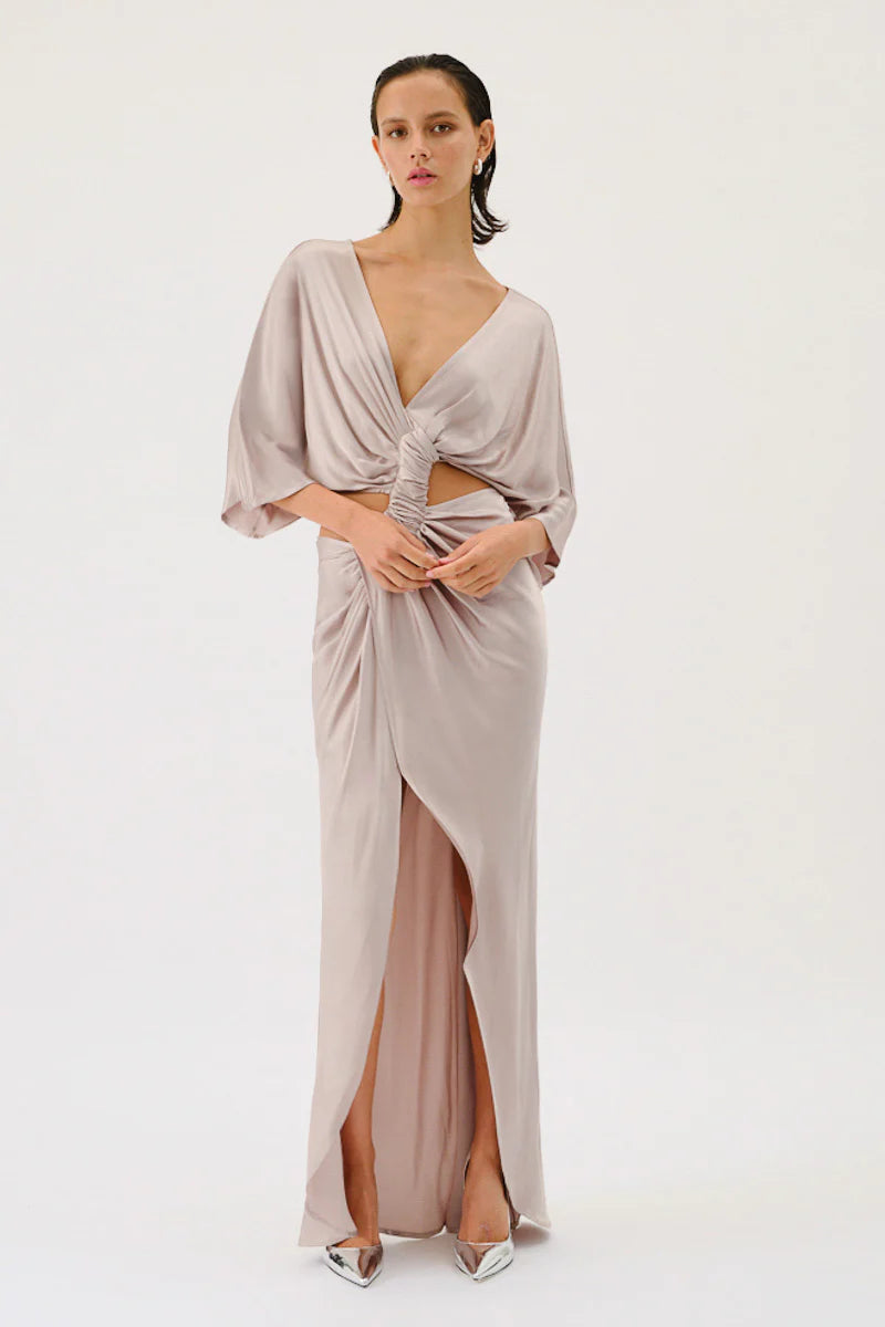 Suboo - Millenia Rouched Cross Over Midi - Gun Metal