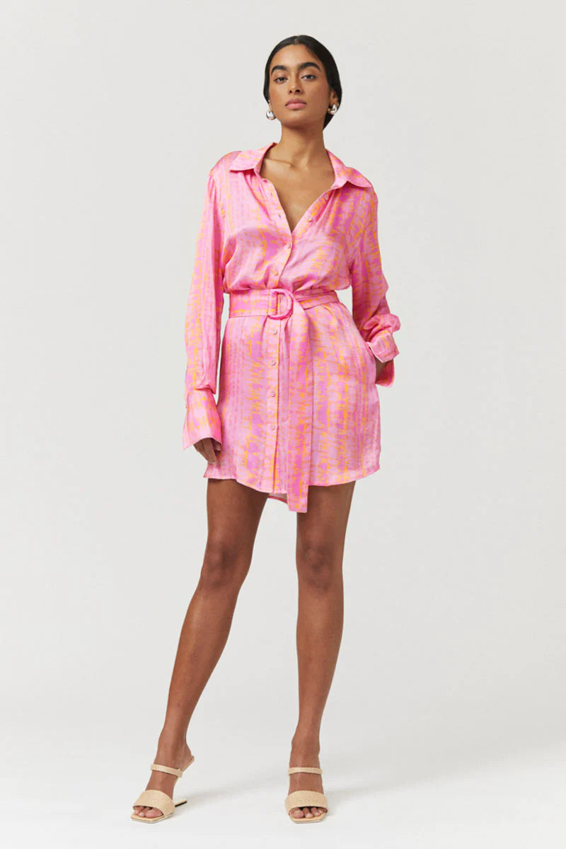 Suboo - Leyla Mini Shirt Dress - Tie Dye Print
