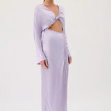 SUBOO - Millenia Long Sleeve Twist Maxi Dress - Lilac