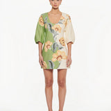 KIVARI - Lotte Mini Dress - Green / Cream
