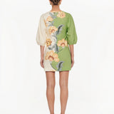 KIVARI - Lotte Mini Dress - Green / Cream
