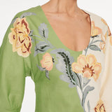 KIVARI - Lotte Mini Dress - Green / Cream