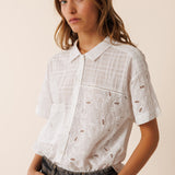 INDI & COLD - Combined Embroidery Shirt - Blanco