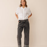 INDI & COLD - Combined Embroidery Shirt - Blanco