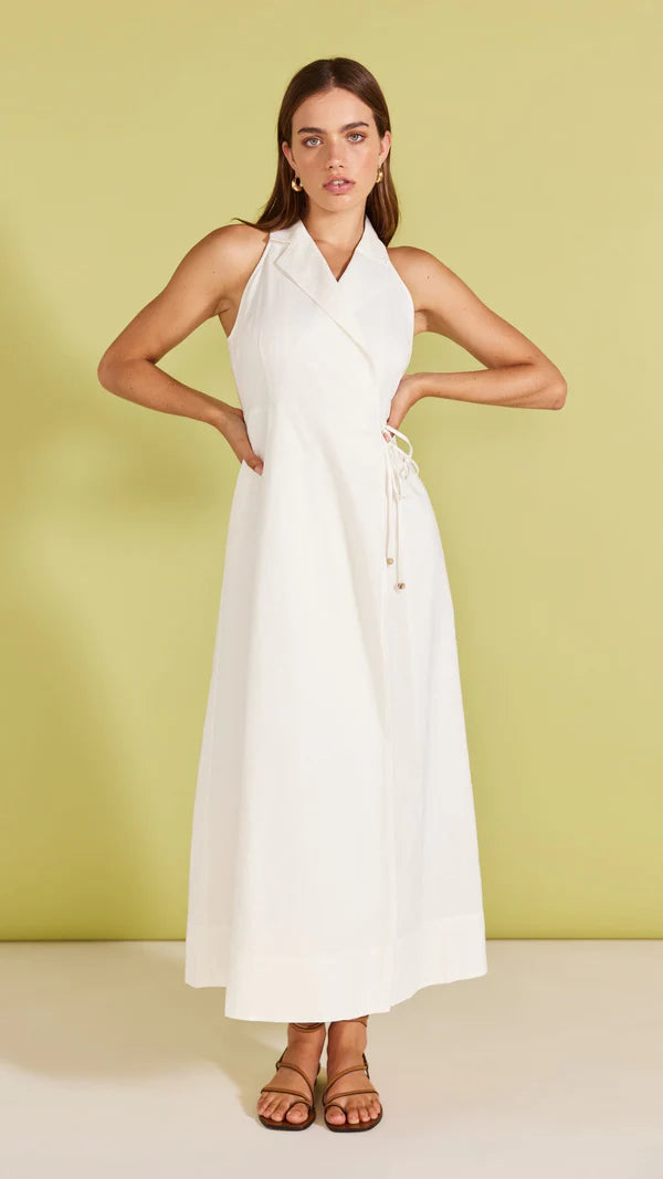 Staple the Label - Sorrell Wrap Midi Dress - White