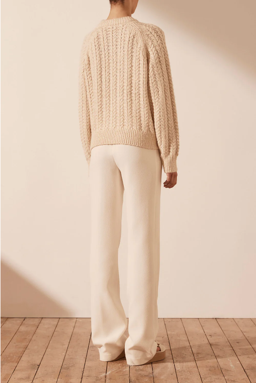 Shona Joy - Siqueira Relaxed Jumper - Bone/Ivory