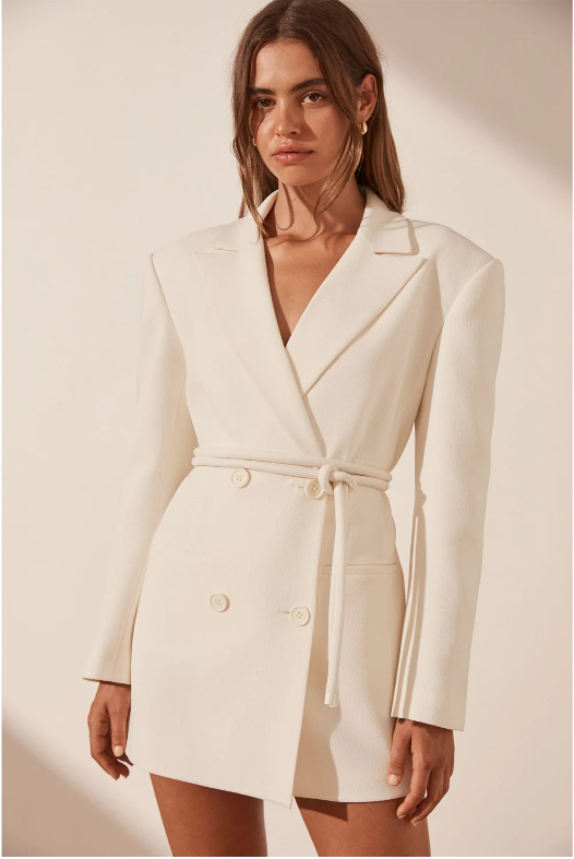 Shona Joy -  Amura Blazer Dress with Belt - Cream