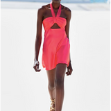 Shona Joy - Lydie Ruched Halter Mini Dress - Poppy Red