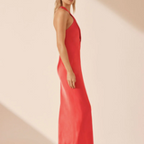 SHONA JOY- Lydie Cross Front Cut Out Midi - Poppy Red
