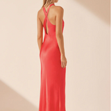 SHONA JOY- Lydie Cross Front Cut Out Midi - Poppy Red