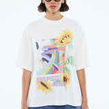 ENA PELLY - Sunflower Warp Tee - Vintage White