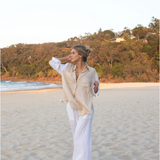 HUT CLOTHING - Marcus Linen Pant - White