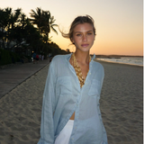 HUT CLOTHING - Boyfriend Linen Shirt - Breeze Blue