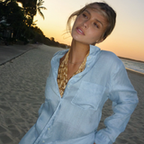 HUT CLOTHING - Boyfriend Linen Shirt - Breeze Blue