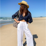 HUT CLOTHING - Boyfriend Linen Shirt - Forever Navy