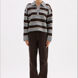 NUDE LUCY - Maria Rugby Knit - Charcoal Stripe
