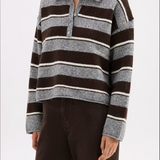 NUDE LUCY - Maria Rugby Knit - Charcoal Stripe