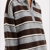 NUDE LUCY - Maria Rugby Knit - Charcoal Stripe