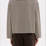 NUDE LUCY - Organic Stripe LS Tee - Espresso Stripe