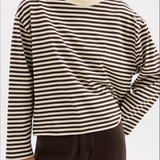 NUDE LUCY - Organic Stripe LS Tee - Espresso Stripe