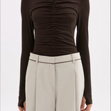 NUDE LUCY - Marti Mesh Top - Espresso