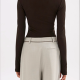 NUDE LUCY - Marti Mesh Top - Espresso