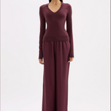NUDE LUCY - Abia Merino Blend Knit Top - Mulberry