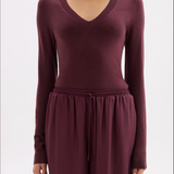 NUDE LUCY - Abia Merino Blend Knit Top - Mulberry