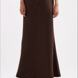 NUDE LUCY -  Amani Linen Skirt - Chocolate