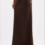 NUDE LUCY -  Amani Linen Skirt - Chocolate