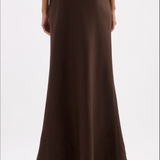 NUDE LUCY -  Amani Linen Skirt - Chocolate
